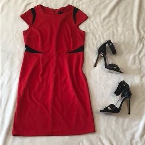 Red Dress With Black Sheer Size 8